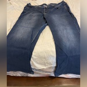 Denim stone washed boot cut jeans